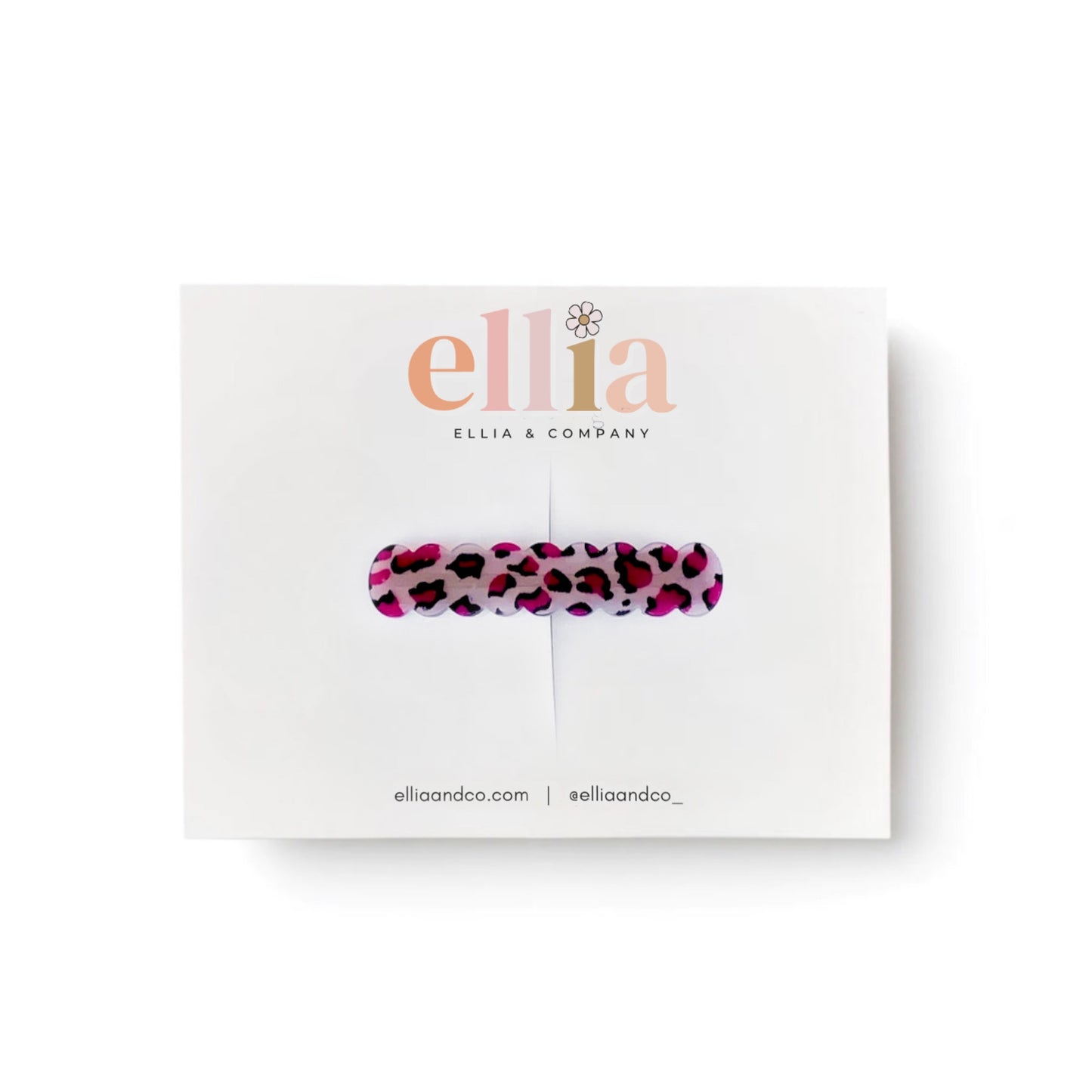 Pink Leopard - Scalloped Bar Clip
