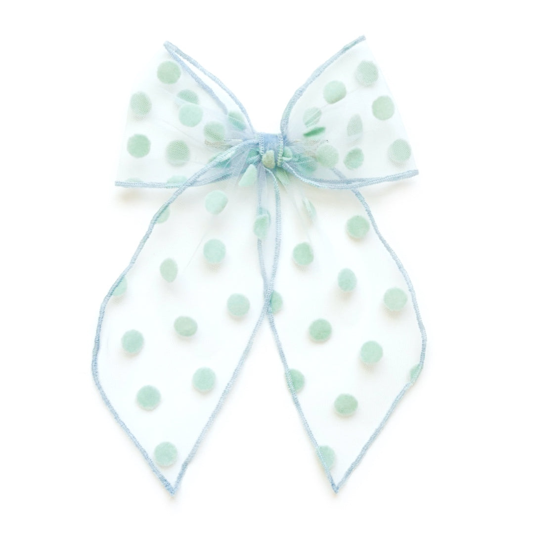 Robins Egg Tulle Dot - Oversized Fairytale