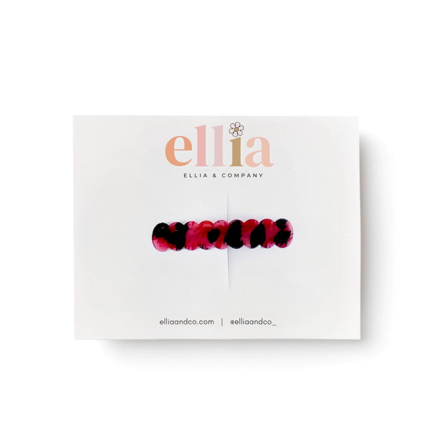 Red Leopard - Scalloped Bar Clip