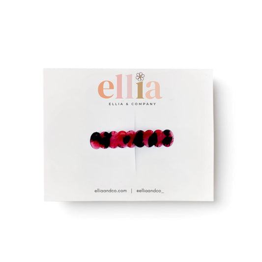 Red Leopard - Scalloped Bar Clip