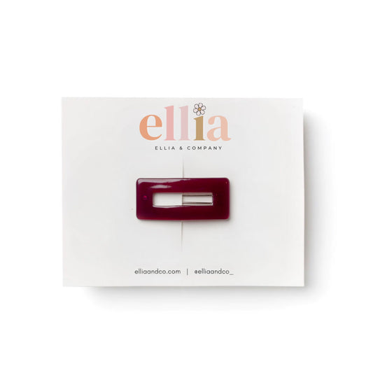 Cranberry - Rectangle Barrette