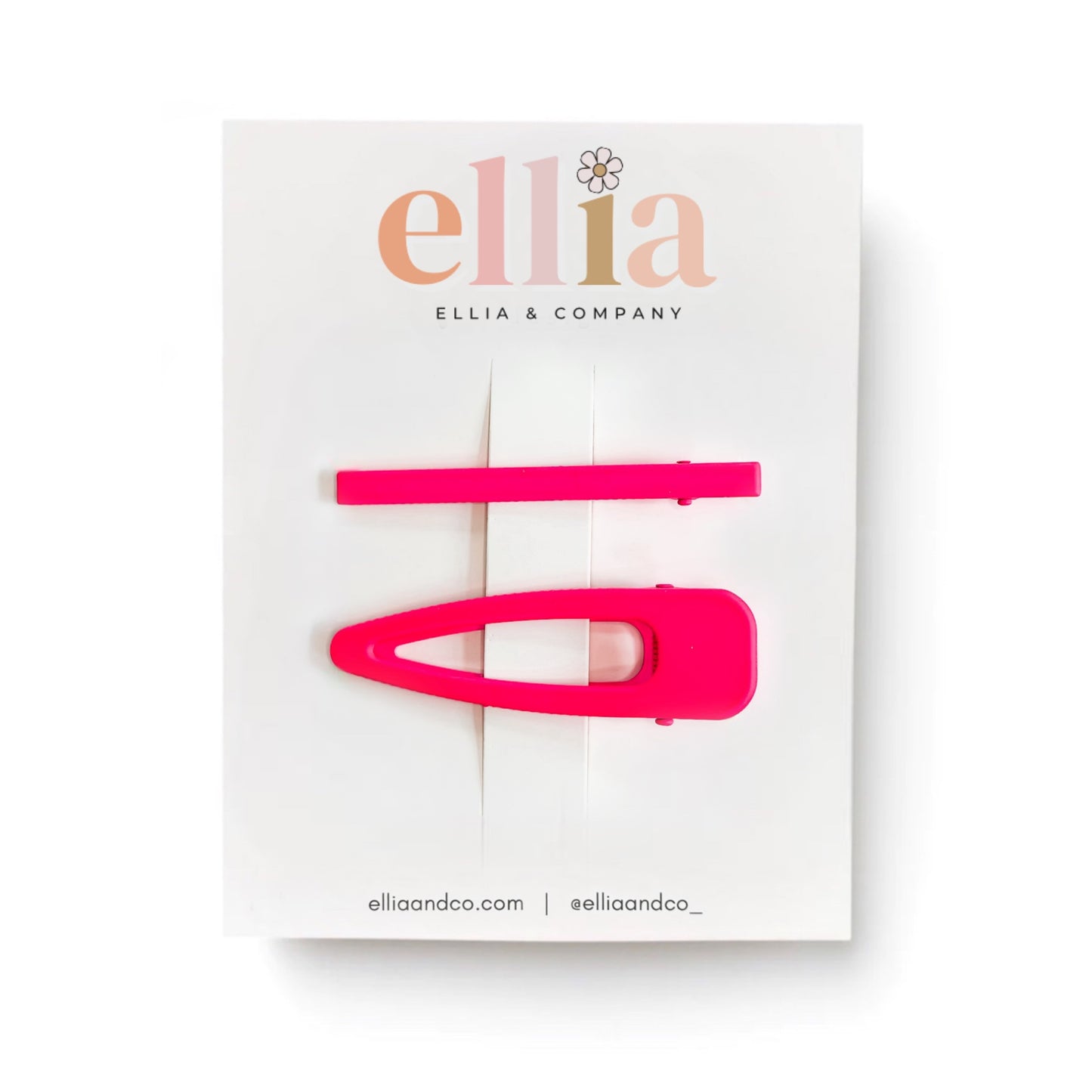 Neon Pink - Metal Snap & Bar Clip Set