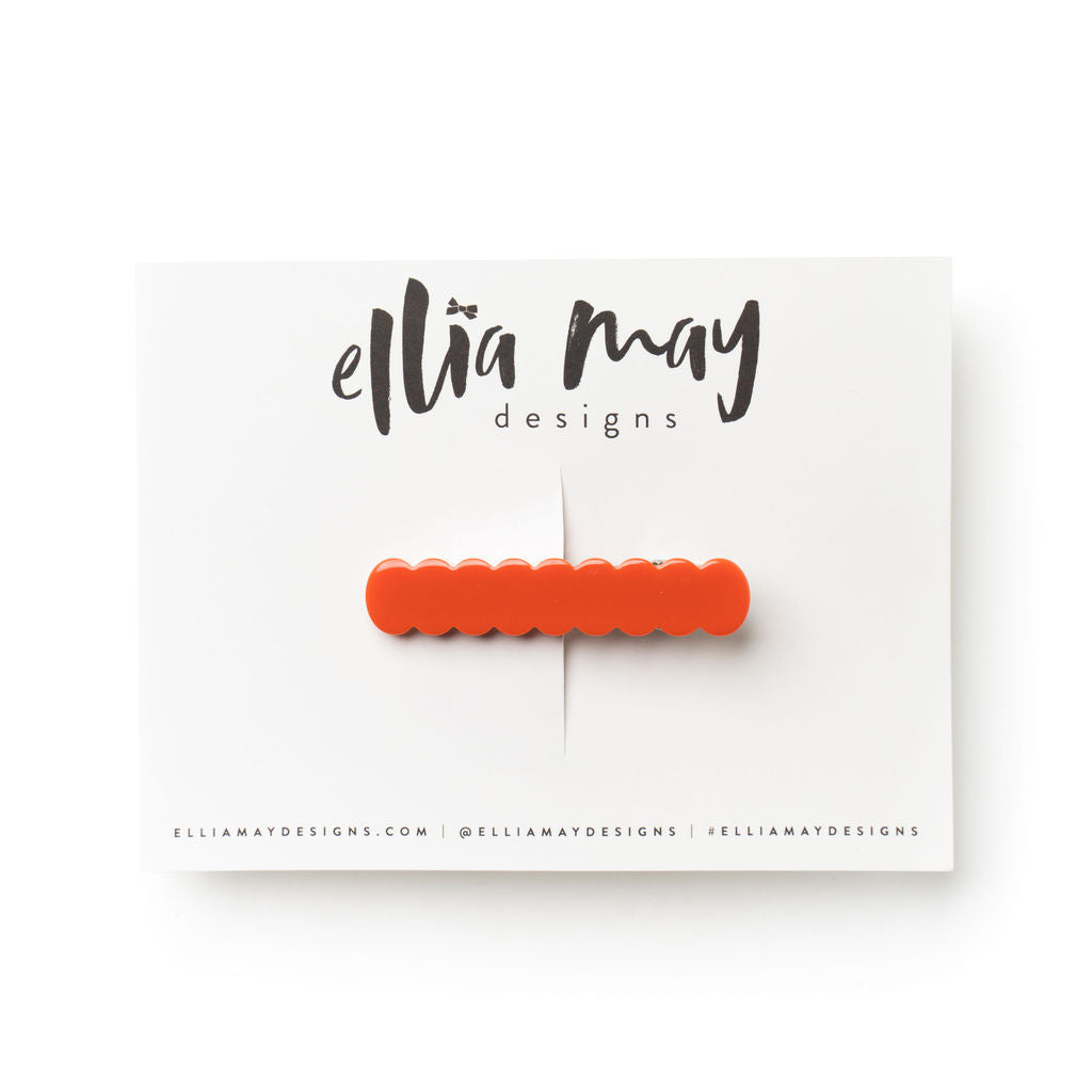 Papaya - Scalloped Bar Clip